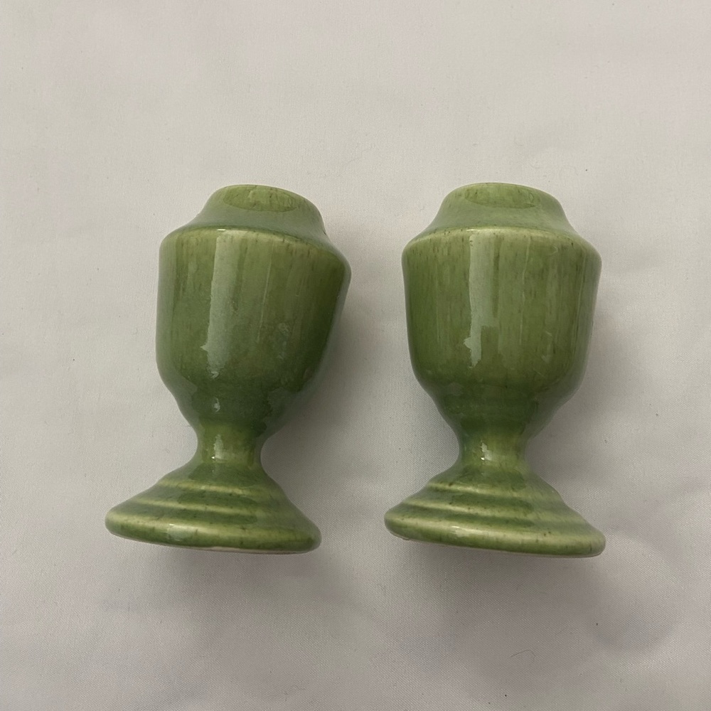 (2) Vintage Red Wing Pottery candle holder